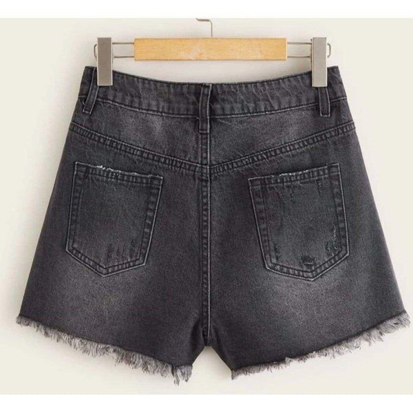 Distressed Denim Shorts Shorts 1XL (14) FatGirlSexy destructed, high-waist, Plus size, shorts, SUMMER 