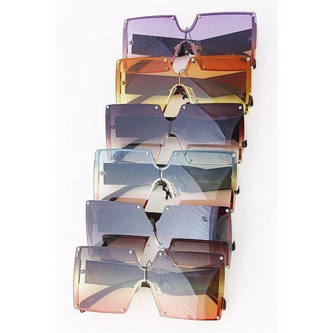 Gradient Square Mix Tone Sunglasses Eye Wear Burgundy FatGirlSexy eyewear, glasses, shades, sunglasses 