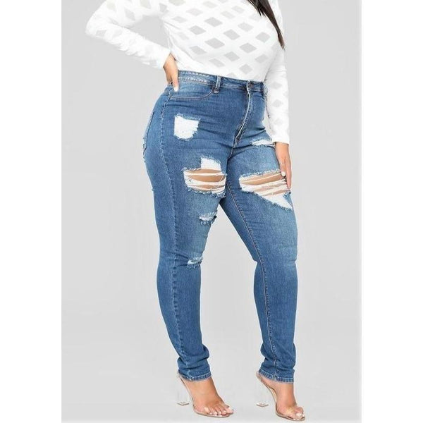 High-Rise Sultry Jeans Jeans 3XL FatGirlSexy LLC destructed, high-waist, Jeans, Plus size, skinny 