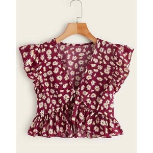 Sexy Floral Crop Top Top L FatGirlSexy Crop Top, FLORAL, Plus size, SUMMER 