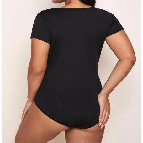 Tempting Cut Out Bodysuit Bodysuit 3XL(20) FatGirlSexy black, bodysuit, Plus size, SUMMER 