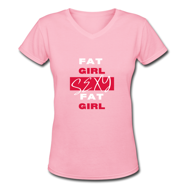 Show Off Sexy V-Neck T-Shirt - pink