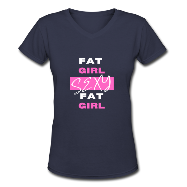 Show The Pink Sexy V-Neck T-Shirt - navy
