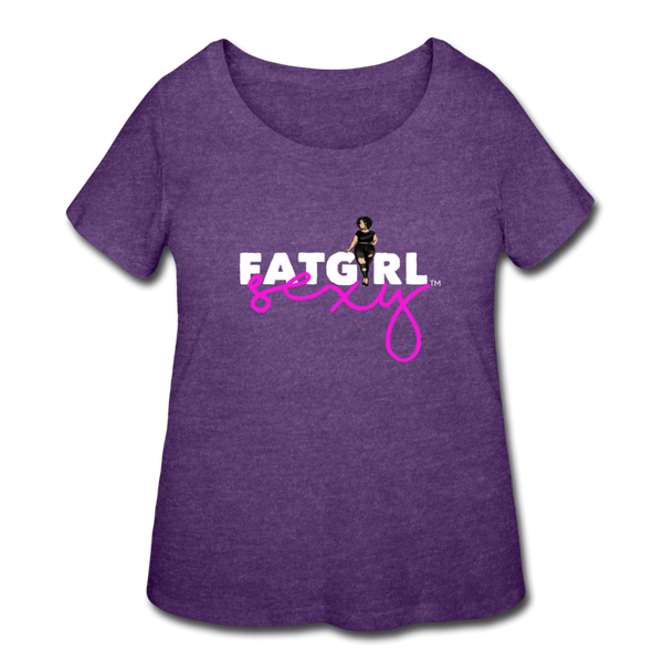 FGS Curvy T-Shirt - White Text - heather purple