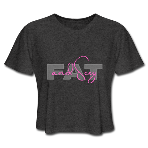 Fat & Sexy Cropped T-Shirt - PINK - deep heather