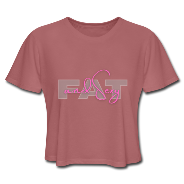 Fat & Sexy Cropped T-Shirt - PINK - mauve