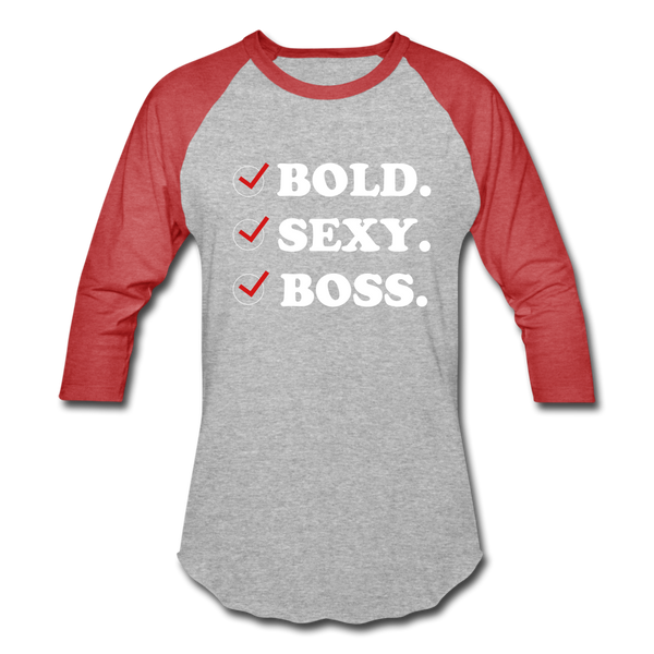 BSB Baseball T-Shirt - heather gray/red
